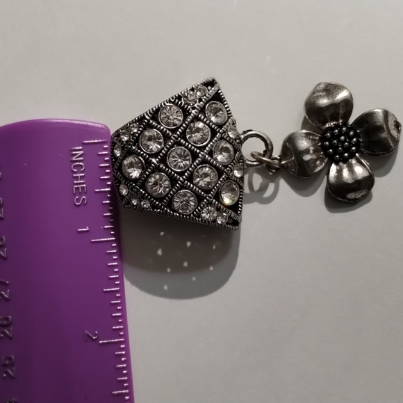 Scarf decorative rhinestone dogwood blossom flower slide for scarf necklace - Picture 2 of 4